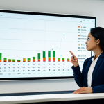 A professional Malay woman, in modest and appropriate business attire, stands thoughtfully in a sleek, modern financial consulting office. Behind her, a subtle, ethereal light emanates from a screen displaying an abstract, upward-curving growth graph, metaphorically representing compound interest. She is looking confidently towards the future, holding a small, elegant tablet with financial data. The scene conveys financial intelligence, long-term growth, and peace of mind. Perfect anatomy, correct proportions, natural pose, well-formed hands, proper finger count, natural body proportions, professional photography, high detail, vibrant colors, soft lighting, safe for work, appropriate content, fully clothed, professional, family-friendly.